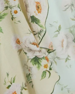 Green Floral Print Waterfall Hem Robe