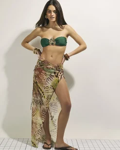 Green Gold Hardware Bandeau Bikini Top