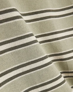 Green Oversized Cotton Blend Stripe T-Shirt