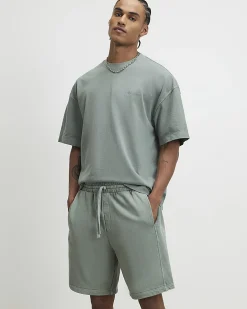 Green Oversized Cotton T-Shirt & Shorts Set