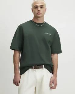 Green Oversized Fit Cotton Sanctuaire T-Shirt