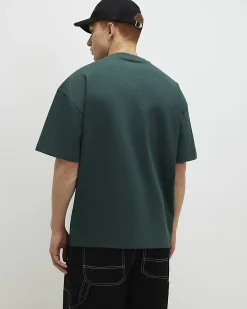 Green Oversized Fit Cotton R Badge T-Shirt