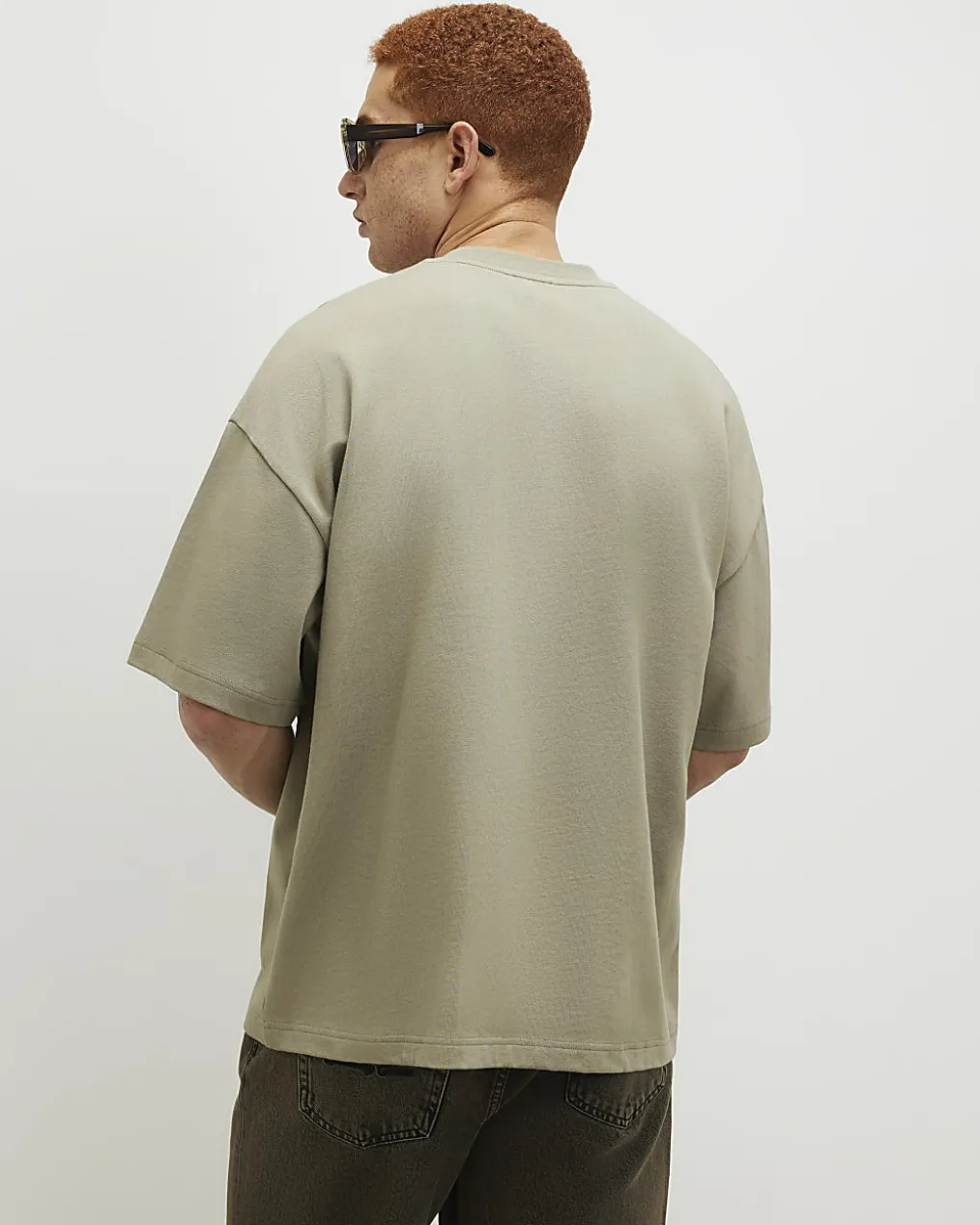 Green Oversized Fit Floral Roping T-Shirt