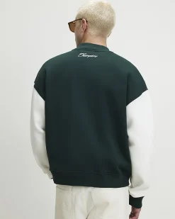 Green Oversized Fit Rennes Bomber Jacket