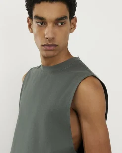 Green Regular Fit Essential Tank Top