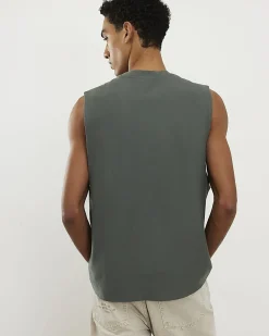 Green Regular Fit Essential Tank Top
