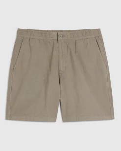 Green Regular Fit Linen Blend Shorts