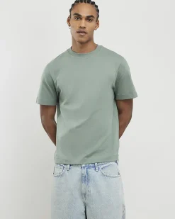 Green Regular Fit Midweight Crew Neck T-Shirt