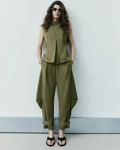 Green RI Studio Cuffed Tailored Trousers