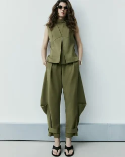 Green RI Studio High Neck Side Tab Top
