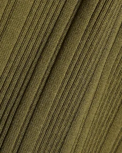 Green Ribbed Knitted Vest