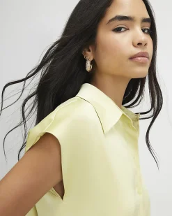 Green Satin Short Sleeve Shirt