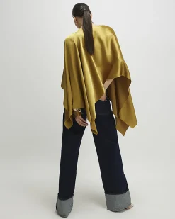 Green Satin Waterfall Cape
