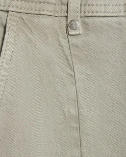 Green Seam Detail Cropped Jeans