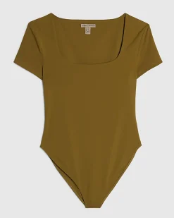 Green Short Sleeve Scoop Neck Bodysuit