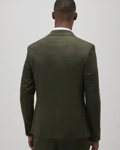 Green Skinny Fit Textured Suit Jacket