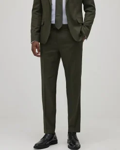 Green Skinny Fit Textured Suit Trousers