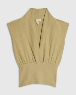 Green Sleeveless Cosy Wrap Top