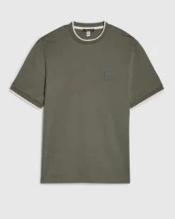 Green Slim Fit Interlock Crew Neck T-Shirt