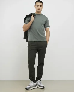 Green Slim Fit Interlock Crew Neck T-Shirt