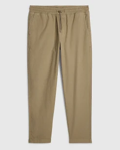 Green Slim Fit Stretch Textured Joggers