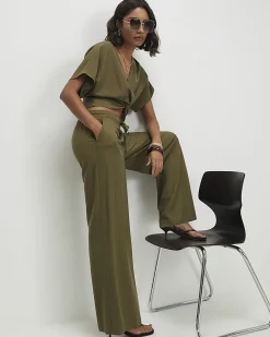 Green Stripe Soft Tailored Trousers