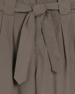 Grey Belted Wide Leg Trousers