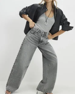 Grey Classic Barrel Jeans