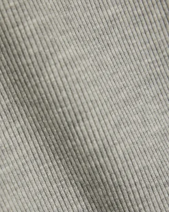 Grey Cotton Blend Sleeveless Ribbed Tank Top