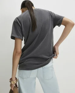 Grey Cotton Leopard Print T-Shirt