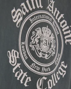 Grey Cotton Saint Antoine Crest T-Shirt