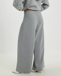 Grey Drawstring Wide Leg Trousers