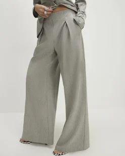 Grey Elasticated Wide Leg Trousers
