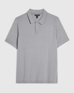 Grey Essential Slim Fit Knitted Polo Shirt