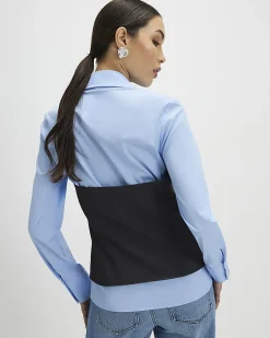 Grey Hybrid Waistcoat Detail Shirt