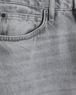 Grey Loose Fit Embroidered Jeans