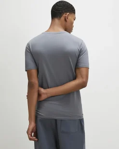 Grey Muscle Fit Cotton V Neck T-Shirt