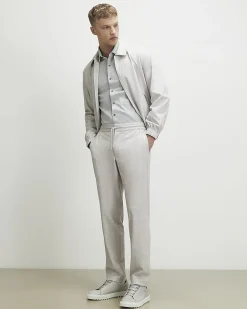 Grey Muscle Fit Pique Long Sleeve Shirt
