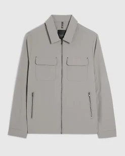 Grey Muscle Fit Shacket