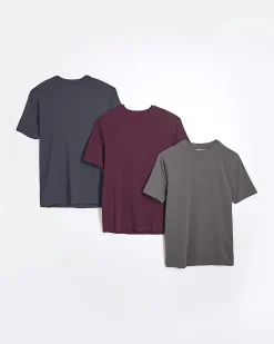 Grey Muscle Fit Stretch T-Shirts 3 Pack