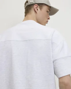Grey Oversized Cotton Blend Riviera T-Shirt