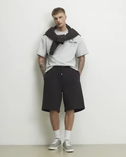 Grey Oversized Cotton Racquet Club T-shirt