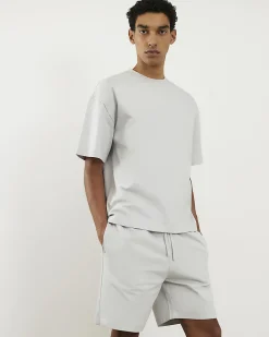 Grey Oversized Cotton T-Shirt And Shorts Set