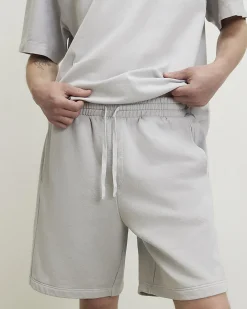Grey Oversized Cotton T-Shirt & Shorts Set