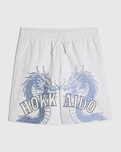 Grey Oversized Fit Hokkaido Washed Shorts