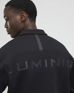 Grey Oversized Fit Long Sleeve Polo Shirt