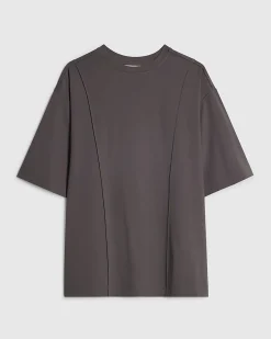 Grey Oversized Seam Front T-shirt