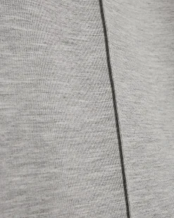 Grey Pintuck Interlock Wide Leg Joggers