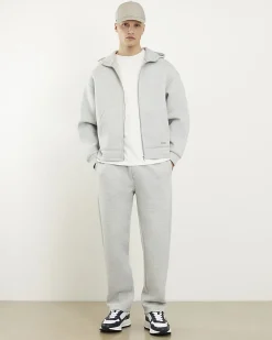 Grey Premium Oversized Zip Through Hoodie