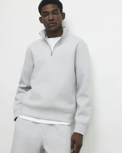 Grey Regular Fit Funnel Sweatshirt
